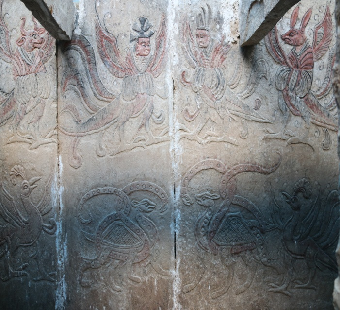 山西大同首次发现北魏浮雕彩绘石椁墓(图2)